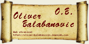 Oliver Balabanović vizit kartica